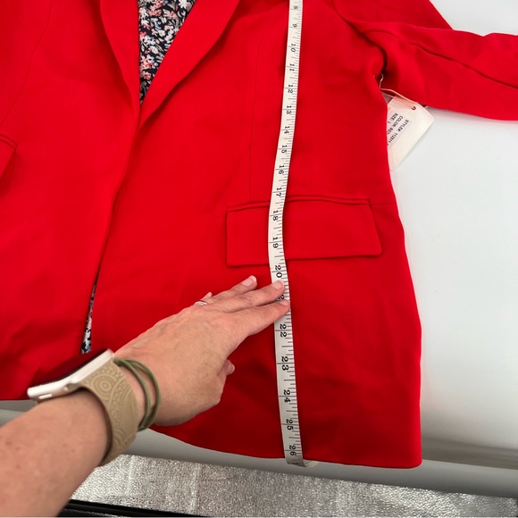 Skies Are Blue Red Blazer Modern Tailored Suit Jacket - Picture 12 of 12